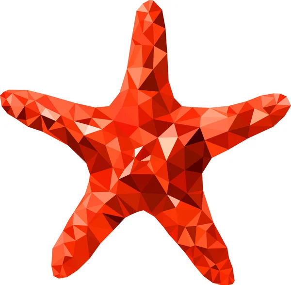 Çokgen Vektör Kırmızı Denizyıldızı — Stok Vektör