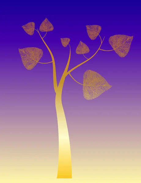 Vector Golden Poplar Trees — Stock Vector