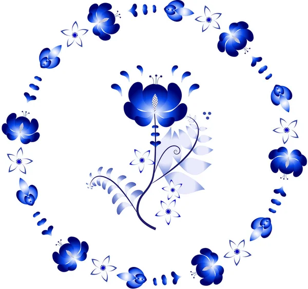 Круглий Синій Російський Джигел — стоковий вектор