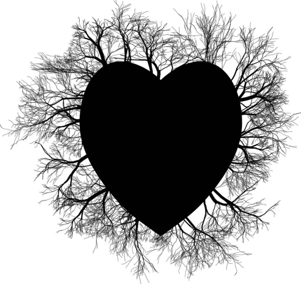 Großes Herz Mit Bäumen — Stockvektor