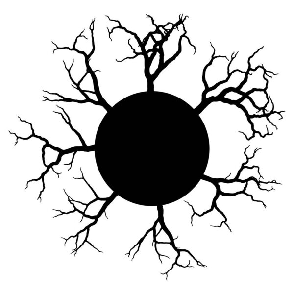 Bare branches on globe - vector illustration