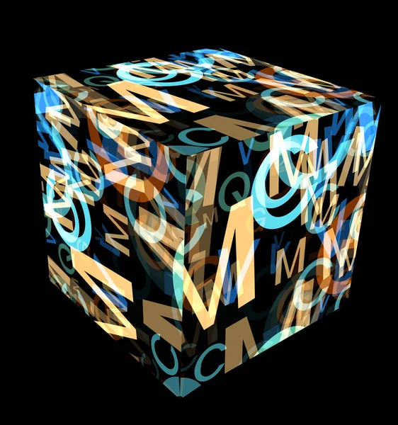 Cube Avec Lettres Conglomérat — Image vectorielle