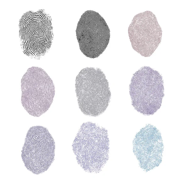 Set Fingerprints Design Projects Vector Illustration — Stock Vector