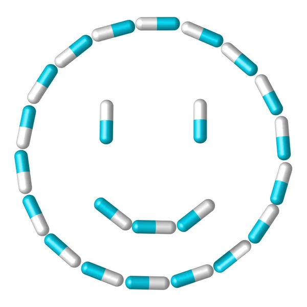 Sorriso Cápsulas Medicinais Ilustração Vetorial —  Vetores de Stock