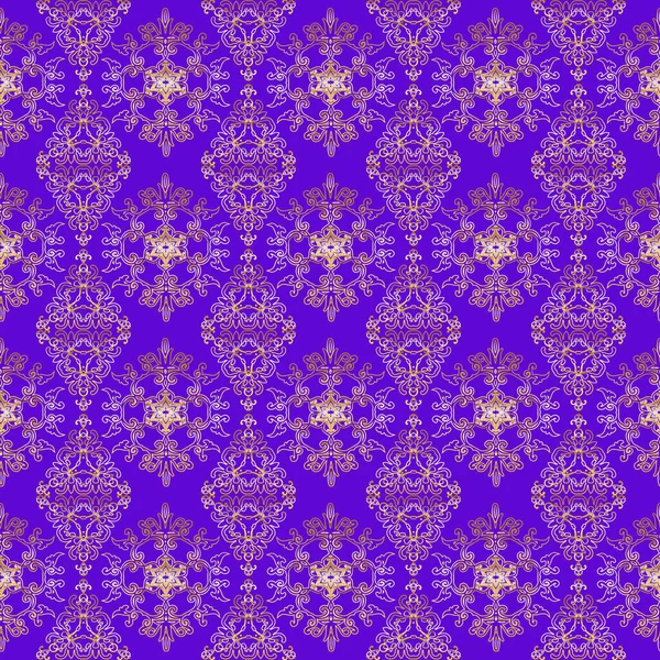 Безшовний Фіолетовий Візерунок Дамаків — стоковий вектор