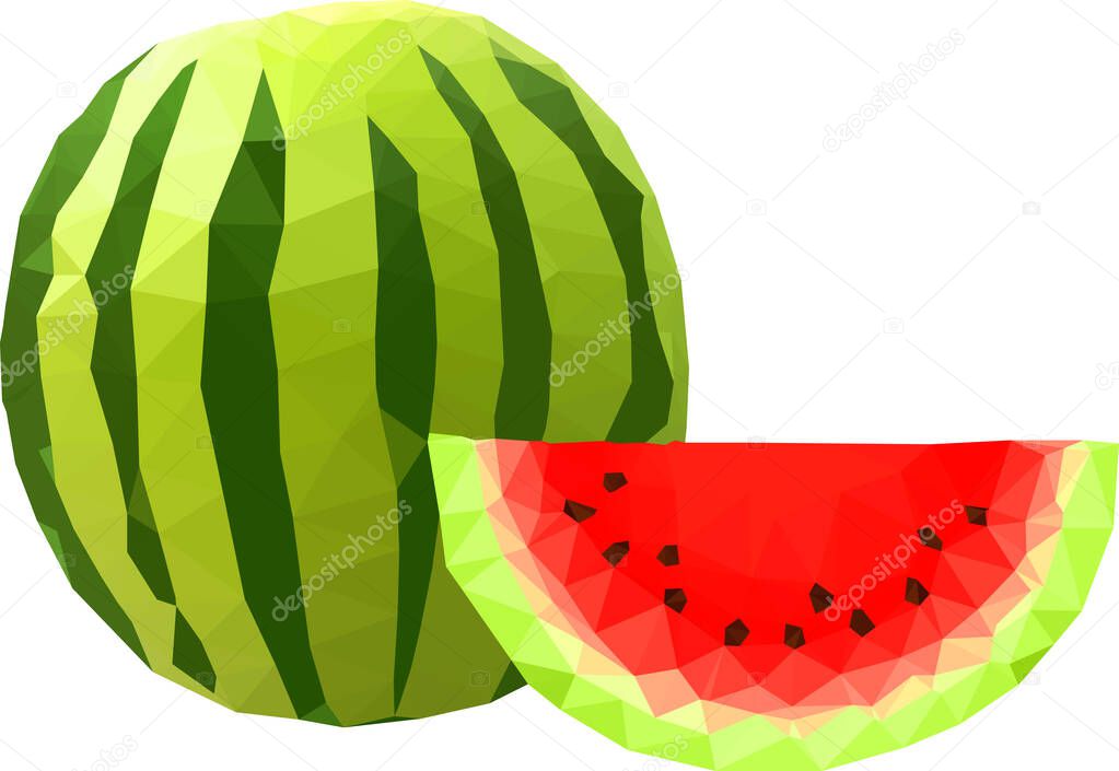 Polygonal triquetrous big watermelon