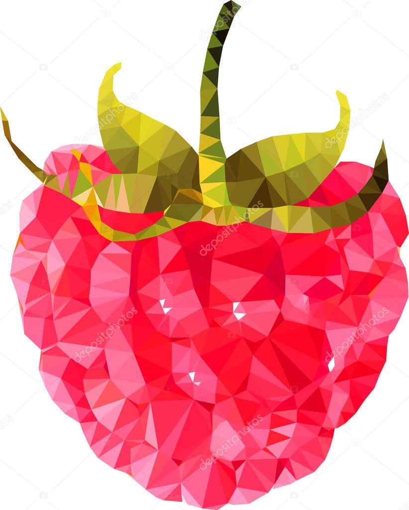 Polygonal   red trilateral raspberry