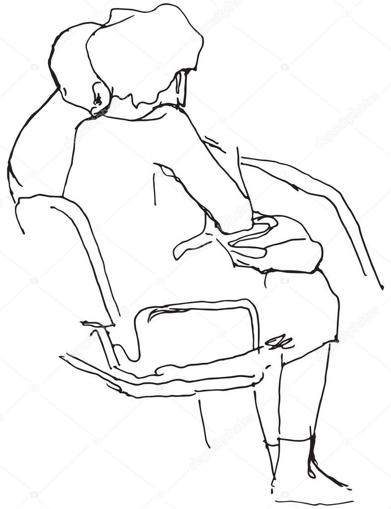 Hand drawn sketch of  passengers