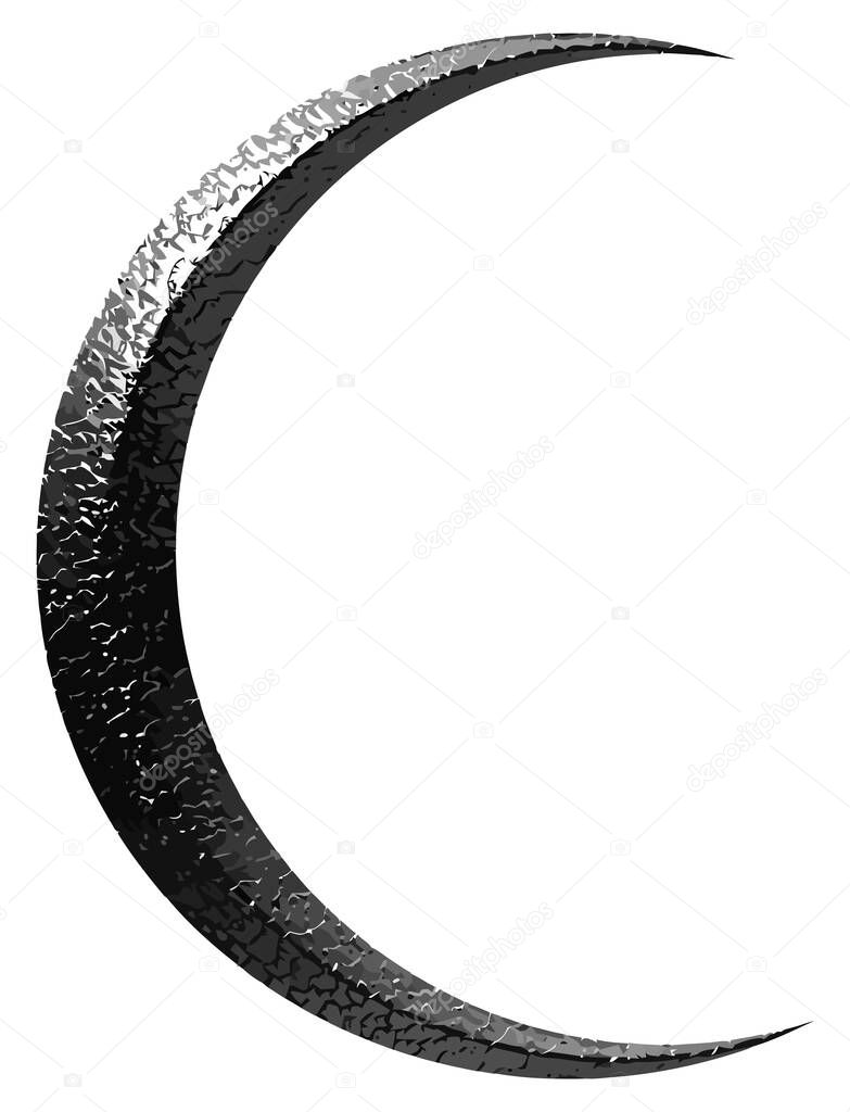 Silver Moon isolated in white background