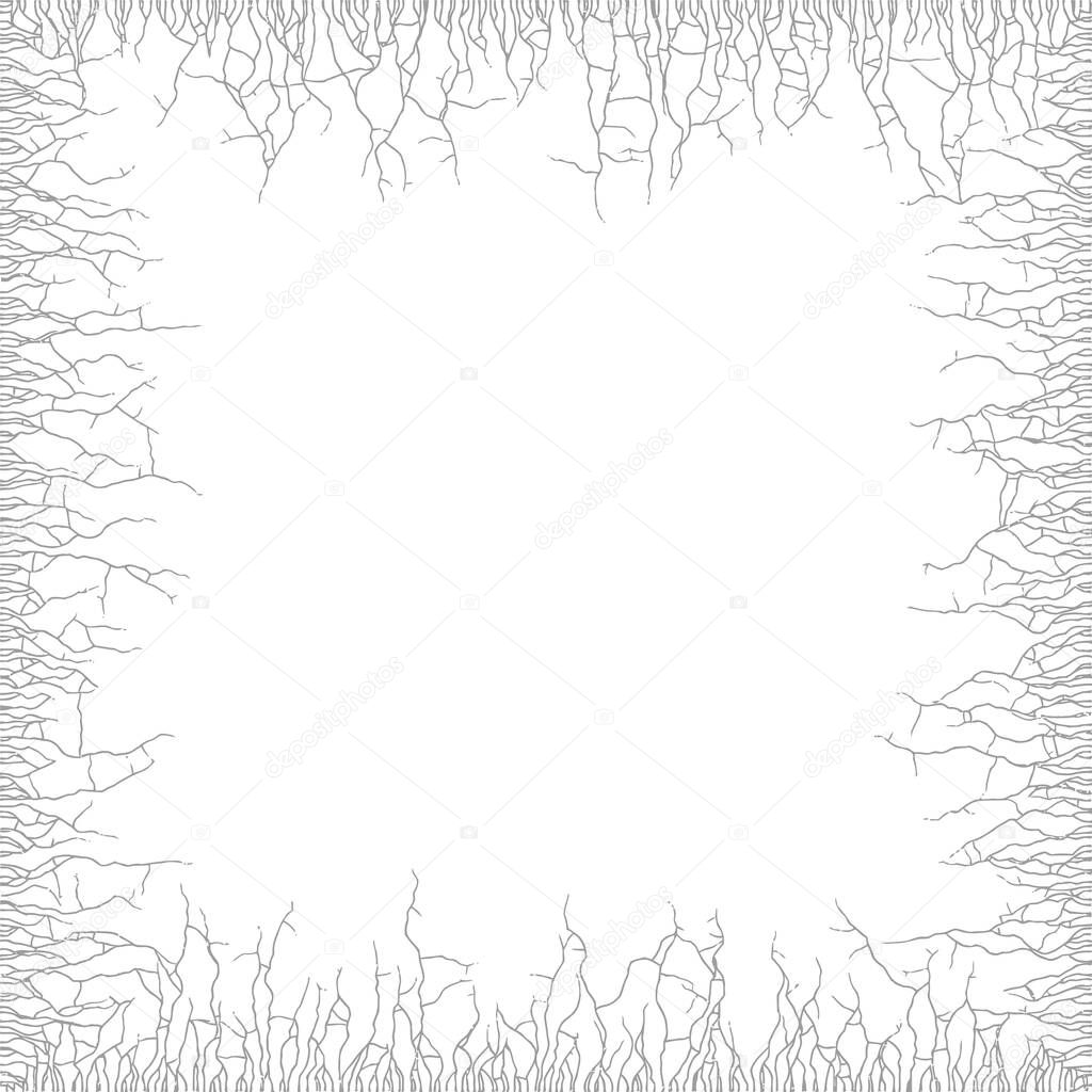 Cracks vector grunge background in white background