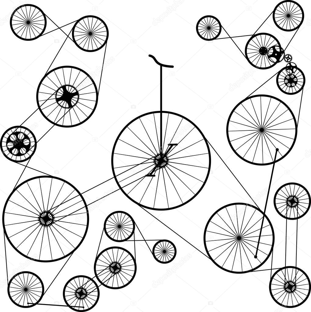 Wheel mechanism  for design projects - vector illustration