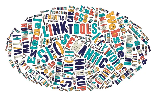 Palavras Chave Seo Tag Cloud Ilustração Vetorial — Vetor de Stock