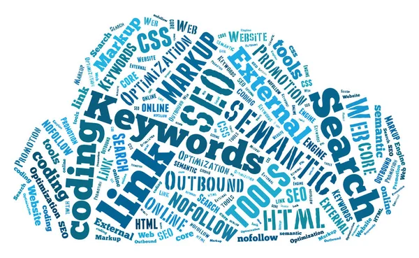 Seo Kulcsszavak Tag Cloud Vektor Illusztráció — Stock Vector