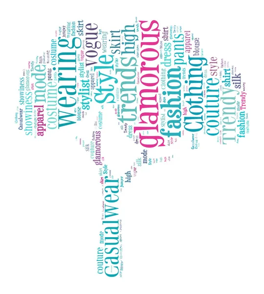 Mode Schlagwörter Tag Cloud Vektor Illustration — Stockvektor