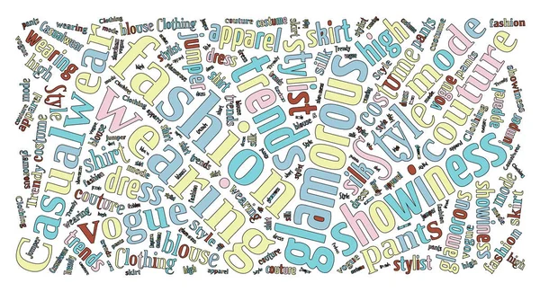 Palavras Chave Moda Tag Cloud Ilustração Vetorial — Vetor de Stock