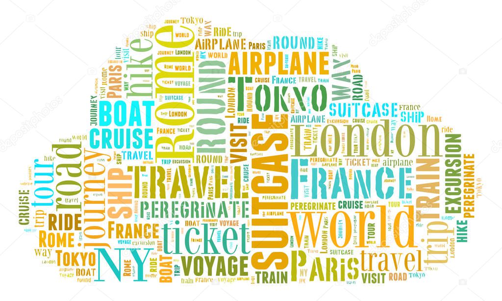 Journey Keywords Tag Cloud    - vector illustration