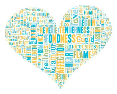 Aşk Etiketi Bulutu - vektör illüstrasyonu