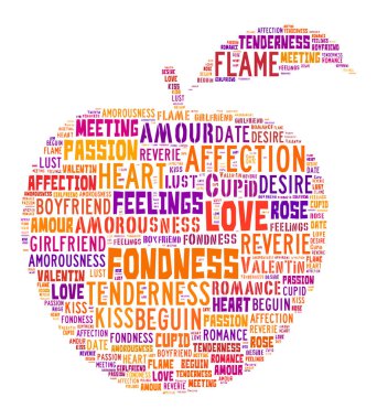 Aşk Etiketi Bulutu - vektör illüstrasyonu