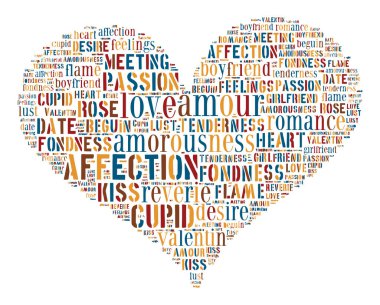 Aşk Etiketi Bulutu - vektör illüstrasyonu