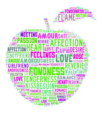 Aşk Etiketi Bulutu - vektör illüstrasyonu