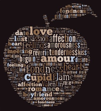 Aşk Etiketi Bulutu - vektör illüstrasyonu