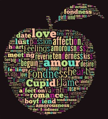 Aşk Etiketi Bulutu - vektör illüstrasyonu