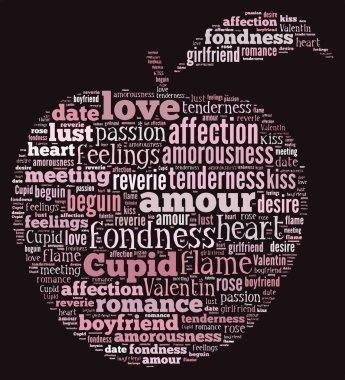 Aşk Etiketi Bulutu - vektör illüstrasyonu