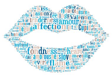 Aşk Etiketi Bulutu - vektör illüstrasyonu