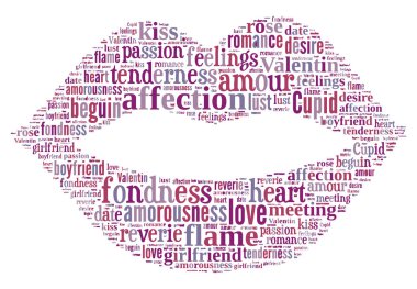 Aşk Etiketi Bulutu - vektör illüstrasyonu