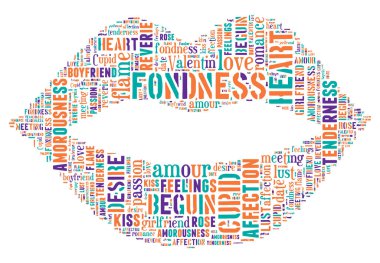 Aşk Etiketi Bulutu - vektör illüstrasyonu