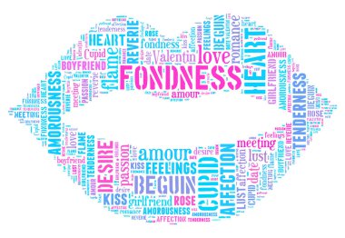 Aşk Etiketi Bulutu - vektör illüstrasyonu