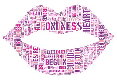 Aşk Etiketi Bulutu - vektör illüstrasyonu