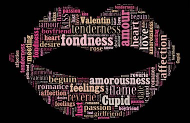 Aşk Etiketi Bulutu - vektör illüstrasyonu