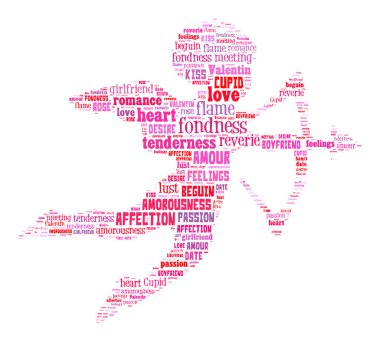 Aşk Etiketi Bulutu - vektör illüstrasyonu