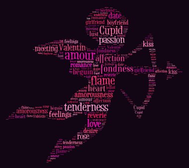 Aşk Etiketi Bulutu - vektör illüstrasyonu