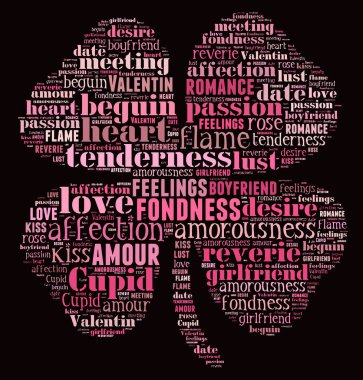 Aşk Etiketi Bulutu - vektör illüstrasyonu