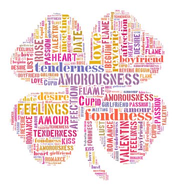 Aşk Etiketi Bulutu - vektör illüstrasyonu