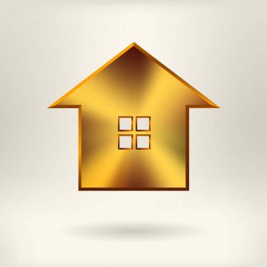 Fırçalanmış Ev Simgesi - vektör illüstrasyonu