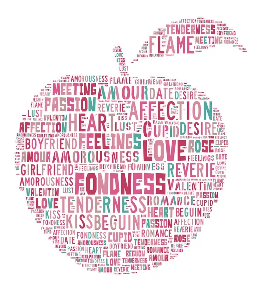Aşk Etiketi Bulutu - vektör illüstrasyonu