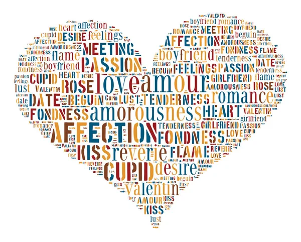 Aşk Etiketi Bulutu - vektör illüstrasyonu
