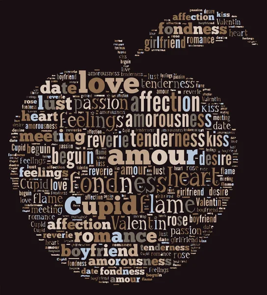Aşk Etiketi Bulutu - vektör illüstrasyonu