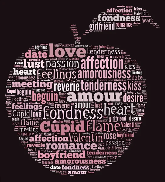 Aşk Etiketi Bulutu - vektör illüstrasyonu