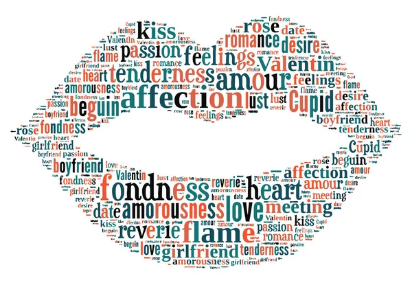 Aşk Etiketi Bulutu - vektör illüstrasyonu