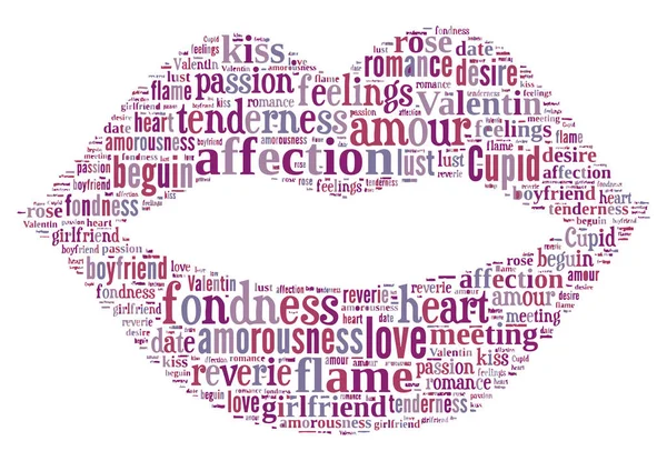 Aşk Etiketi Bulutu - vektör illüstrasyonu