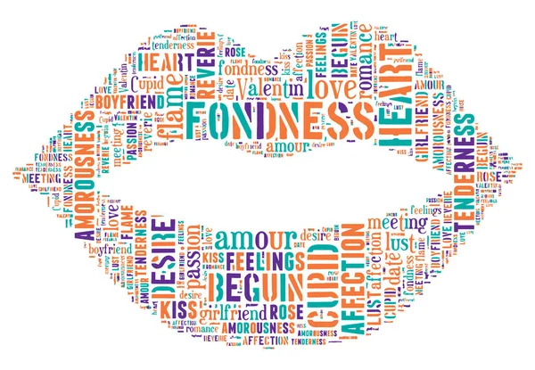 Aşk Etiketi Bulutu - vektör illüstrasyonu