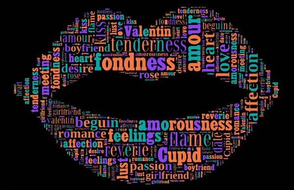 Aşk Etiketi Bulutu - vektör illüstrasyonu