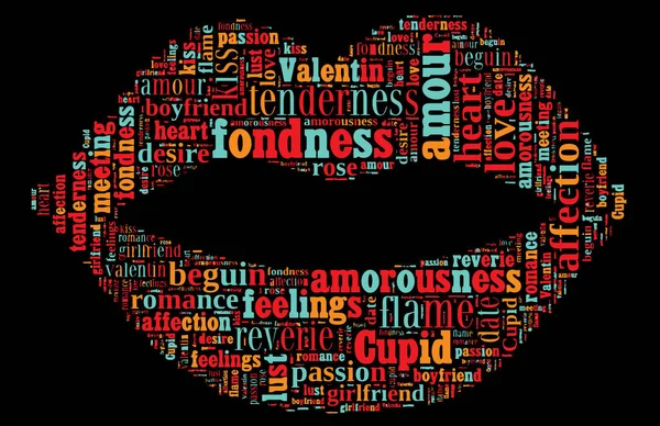 Aşk Etiketi Bulutu - vektör illüstrasyonu
