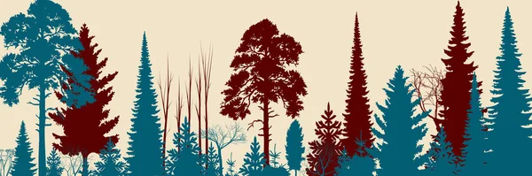 Fondo Forestal Ancho Ilustración Vectorial — Vector de stock