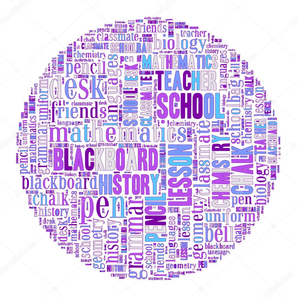 School  Tag Cloud    - vector illustration