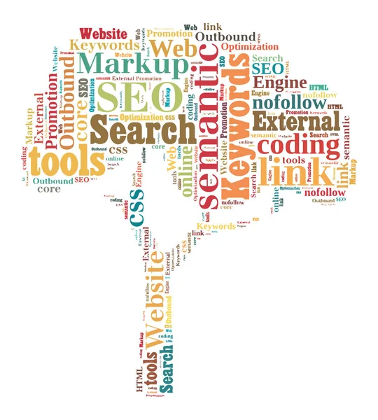 Ключевые Слова Seo Tag Cloud Векторная Иллюстрация — стоковый вектор